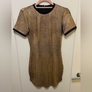 Gold Metallic Mini Dress Size 2